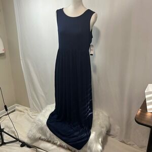 NY&C‎ Soho Street Dress Navy Sleeveless Maxi Empire Waist Casual Medium